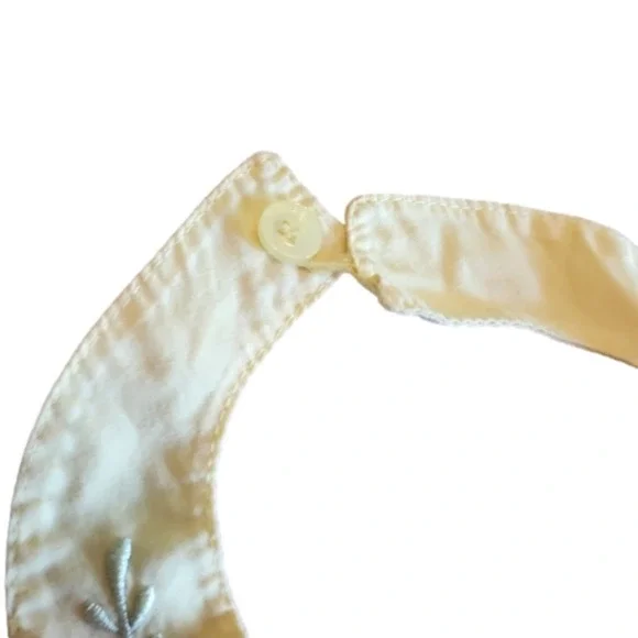 BLUEBERI BOULEVARD Yellow Halter Button Dress with Embroidered Flowers - Picture 3 of 7